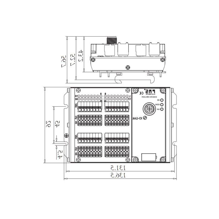 IP20、IO-Link Hub、PNP、32DI、端子式模块、00BH13